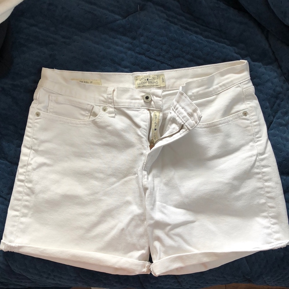Lucky Brand White Jean Rollup Shorts